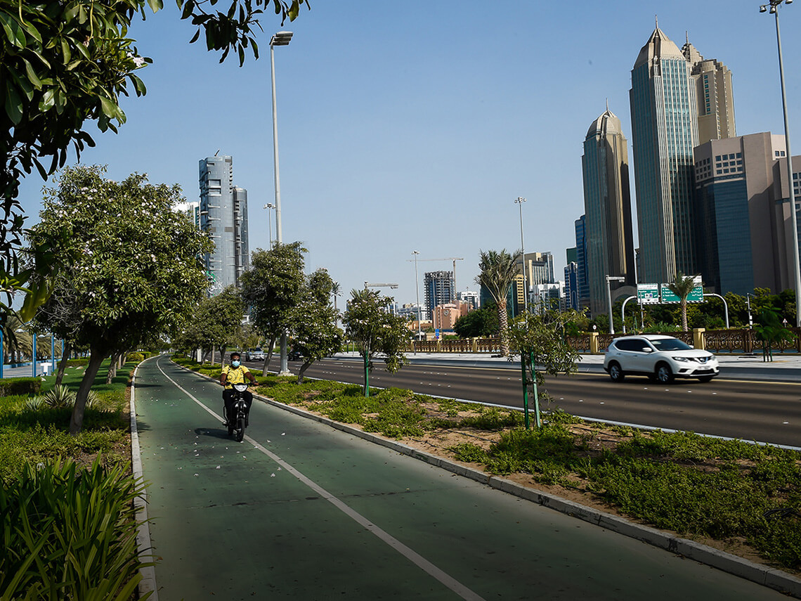 2020: Abu Dhabi corniche with Sheraton hotel in the background.
