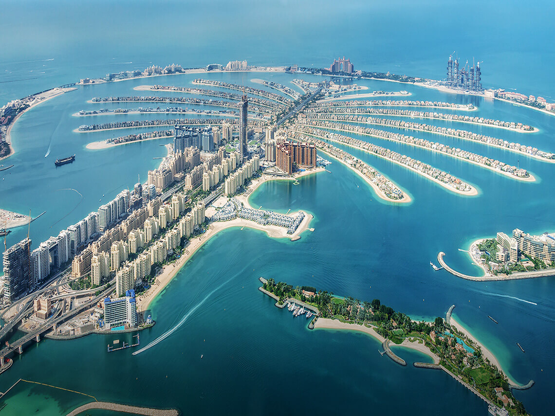 2020: An aerial view of Palm Jumeirah.